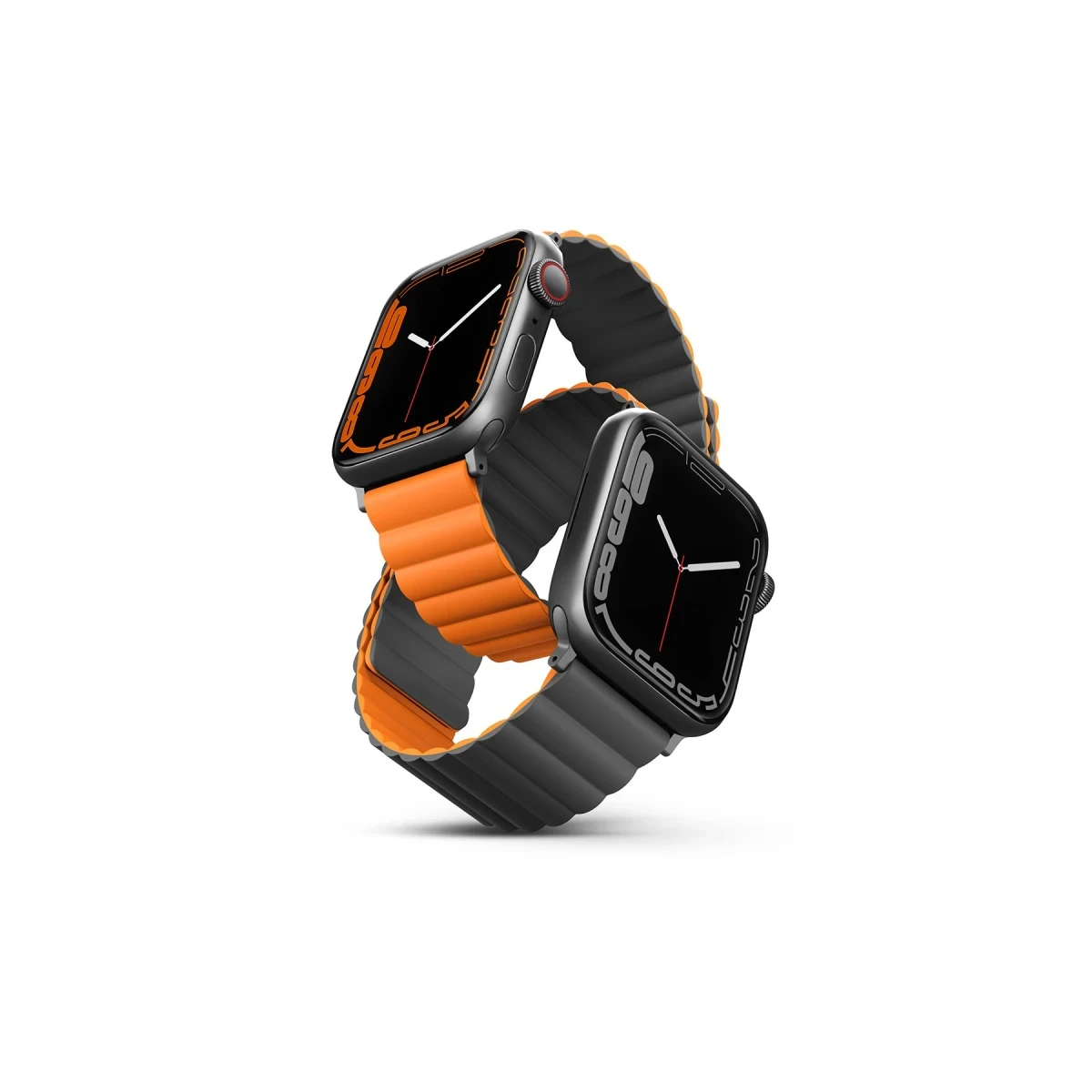 Uniq Apple Watch Ultra 49mm Revix Reversible Manyetik Kordon - Gri-Turuncu